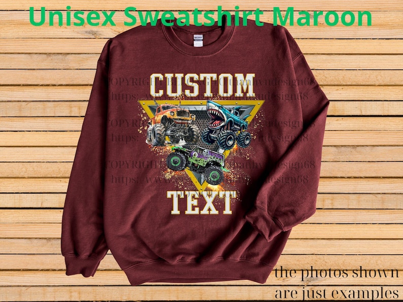 Many Monster Truck Shirt – Custom Text Tee, Personalized Monster Jam Birthday Gift for Kids & Adults, Customizable Truck Design #6 image 10