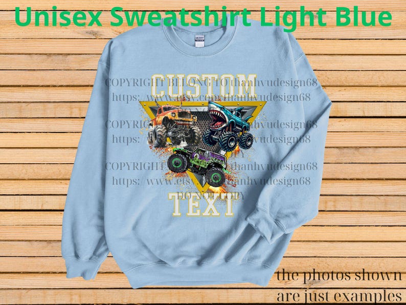 Many Monster Truck Shirt – Custom Text Tee, Personalized Monster Jam Birthday Gift for Kids & Adults, Customizable Truck Design #6 image 9
