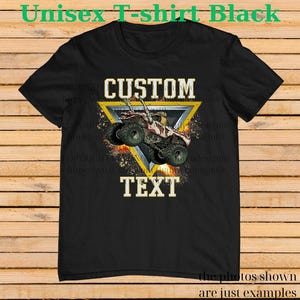 Retro Monster Truck Shirt – Custom Text Tee, Personalized Monster Jam Birthday Gift for Kids & Adults, Customizable Truck Design #11 image 1