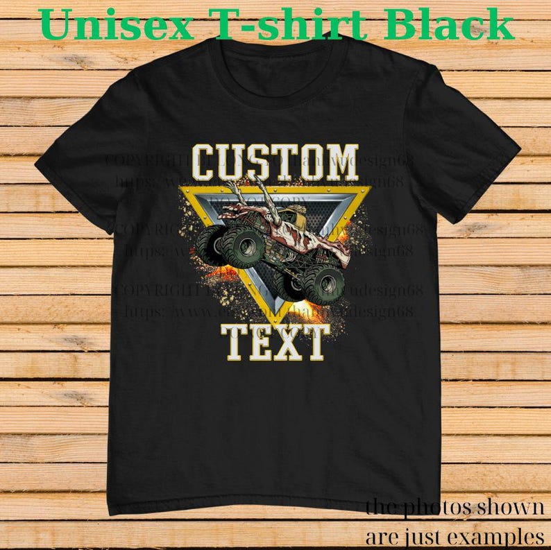 Retro Monster Truck Shirt – Custom Text Tee, Personalized Monster Jam Birthday Gift for Kids & Adults, Customizable Truck Design #11 image 1