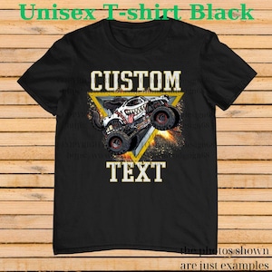 Retro Monster Truck Shirt – Custom Text Tee, Personalized Monster Jam Birthday Gift for Kids & Adults, Customizable Truck Design #13 bild 1