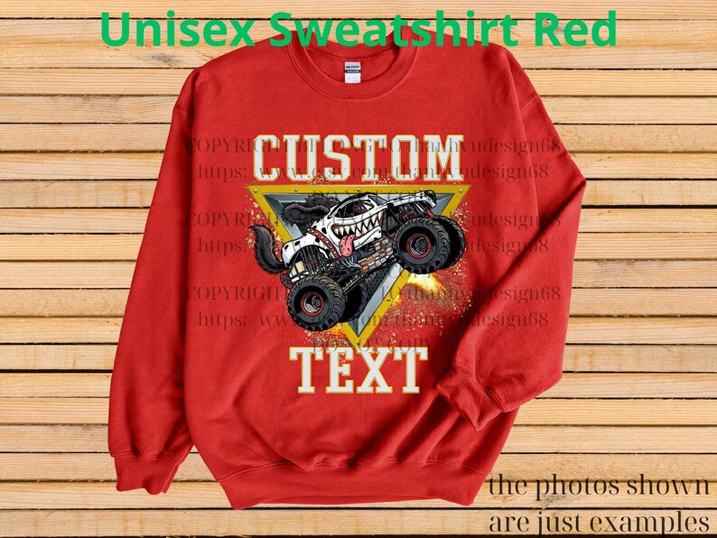Retro Monster Truck Shirt – Custom Text Tee, Personalized Monster Jam Birthday Gift for Kids & Adults, Customizable Truck Design #13 bild 14