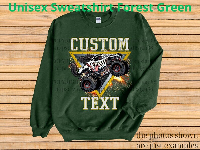 Retro Monster Truck Shirt – Custom Text Tee, Personalized Monster Jam Birthday Gift for Kids & Adults, Customizable Truck Design #13 bild 9