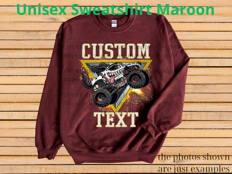 Retro Monster Truck Shirt – Custom Text Tee, Personalized Monster Jam Birthday Gift for Kids & Adults, Customizable Truck Design #13 bild 11