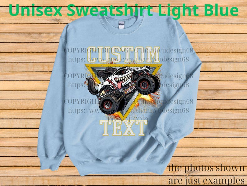 Retro Monster Truck Shirt – Custom Text Tee, Personalized Monster Jam Birthday Gift for Kids & Adults, Customizable Truck Design #13 bild 10