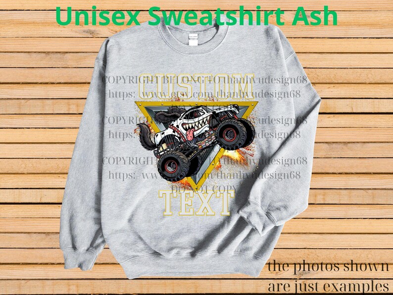 Retro Monster Truck Shirt – Custom Text Tee, Personalized Monster Jam Birthday Gift for Kids & Adults, Customizable Truck Design #13 bild 6