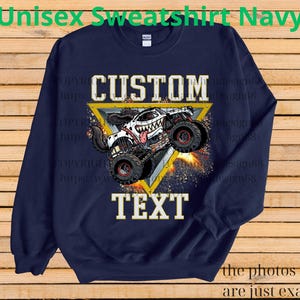 Retro Monster Truck Shirt – Custom Text Tee, Personalized Monster Jam Birthday Gift for Kids & Adults, Customizable Truck Design #13 bild 2