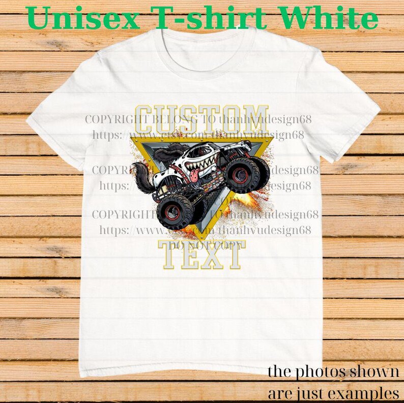 Retro Monster Truck Shirt – Custom Text Tee, Personalized Monster Jam Birthday Gift for Kids & Adults, Customizable Truck Design #13 bild 3