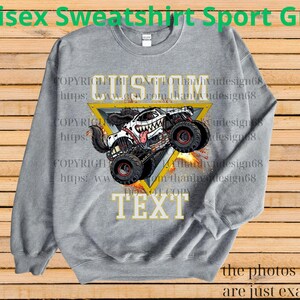 Retro Monster Truck Shirt – Custom Text Tee, Personalized Monster Jam Birthday Gift for Kids & Adults, Customizable Truck Design #13 bild 8