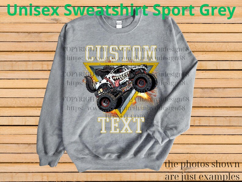 Retro Monster Truck Shirt – Custom Text Tee, Personalized Monster Jam Birthday Gift for Kids & Adults, Customizable Truck Design #13 bild 8