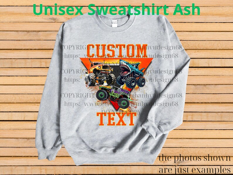 Many Monster Truck Shirt – Custom Text Tee, Personalized Monster Jam Birthday Gift for Kids & Adults, Customizable Truck Design #9 画像 3
