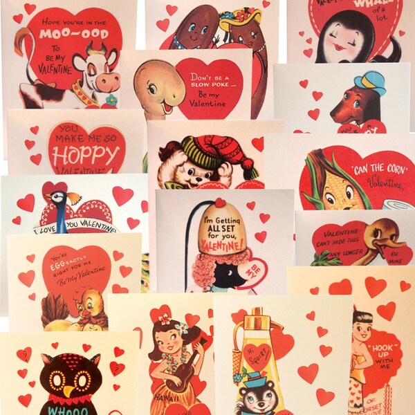 Any 4 Valentine Note Cards Your Choice