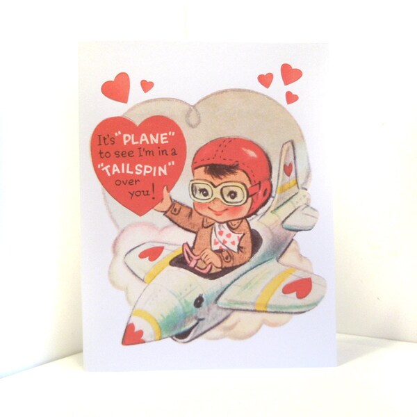 Vintage Valentine Reproduction Pilot and Plane