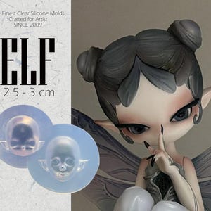 ELF Face Clear Silicone Chibi Figure Anime Clay Statue Cake Decoration Sugar Art Multi Proposal Mold