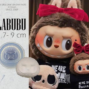 Labubu Face Clear Silicone Chibi Figure Anime Clay Statue Cake Decoration Sugar Art Multi Proposal Mold