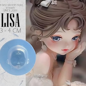 Lisa Girly Chubby Face Doll Clear Silicone Chibi Figure Anime Clay Statue Cake Decoration Sugar Art Multi Proposal Mold