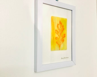 Oak Leaf Fused glass art print