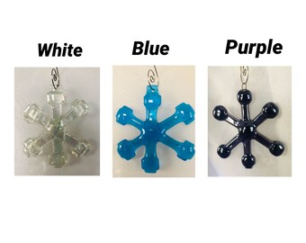 Snowflake Ornaments, Fused Glass