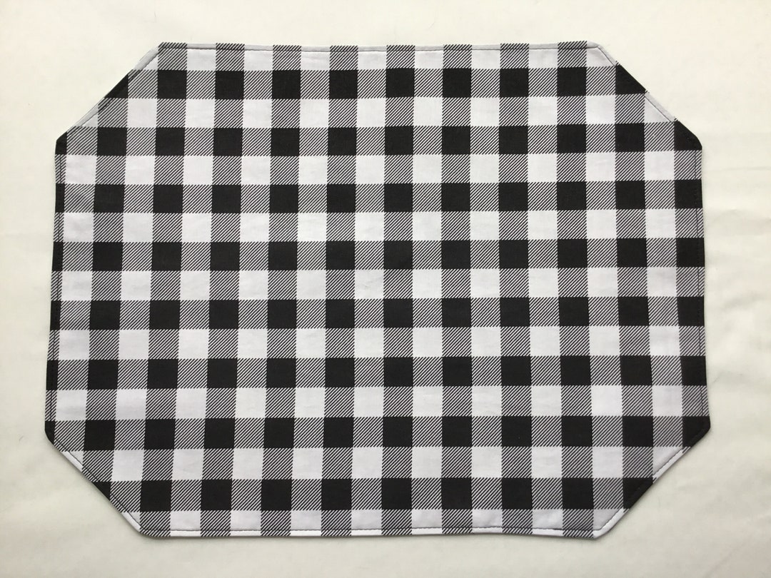 Placemats.black and White Buffaloplaidset of Fourfree Shipping Etsy