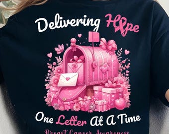 Postal Breast Cancer Awareness PNG, Pink Ribbon Postal Service Png, Postal Worker Design, Postal Carrier png, Postal Clerk Shirt Sublimation