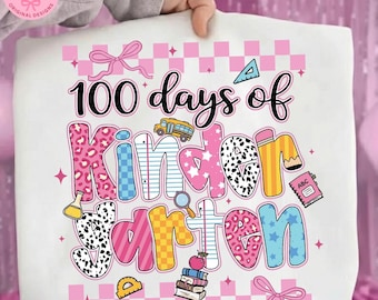 100 Days of School Kindergarten Png, Coquette Bow Png, 100th Day Of Kindergarten Girls Png, Preppy Doodle Png, Teacher Png, Digital Download