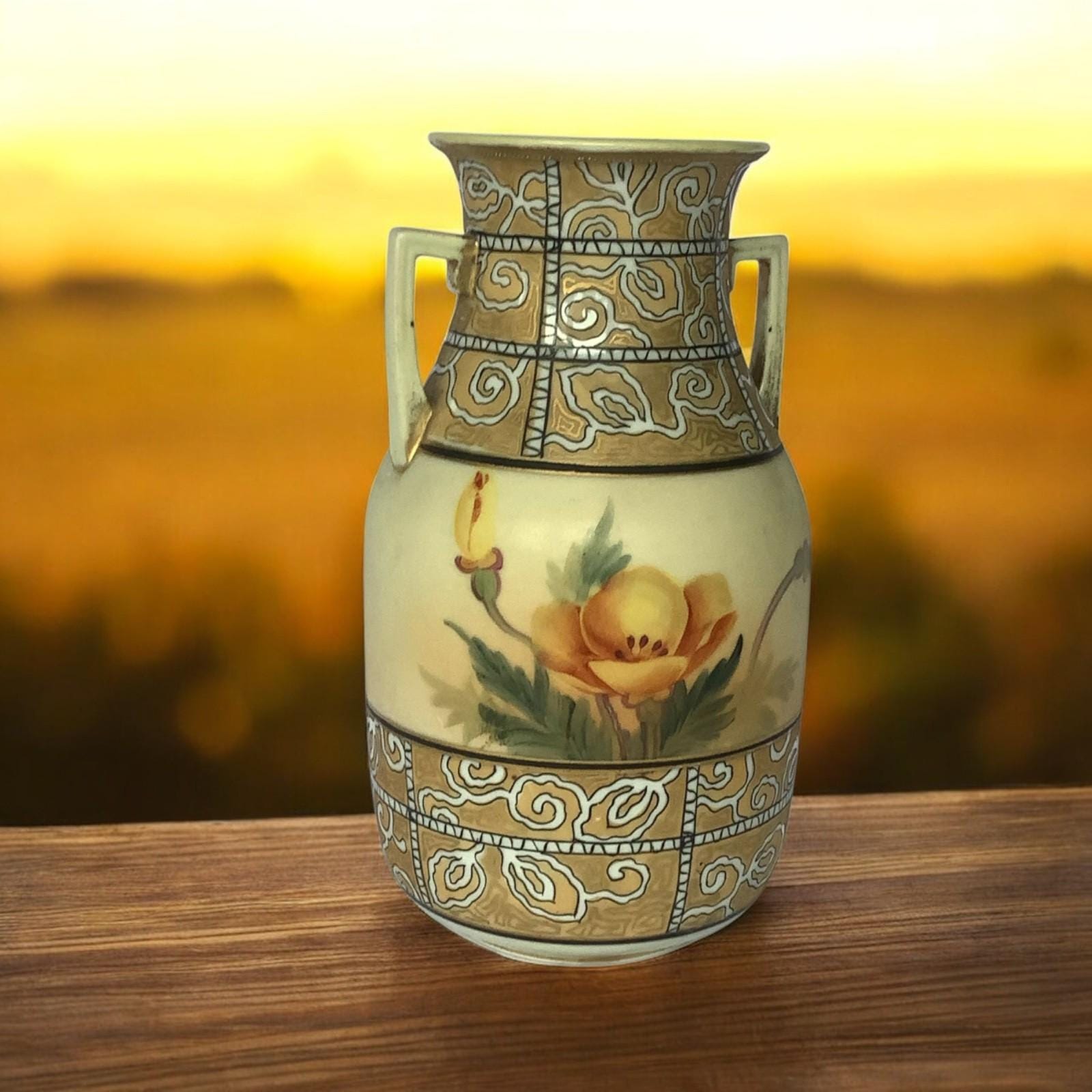 Nippon Two Handled Vase - Etsy
