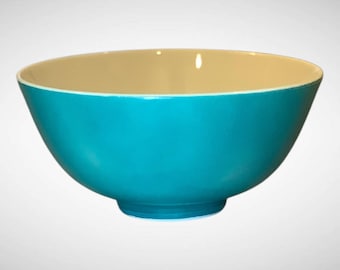 Vintage Japanese Turquoise & White Porcelain Rice Bowls - Set of 4
