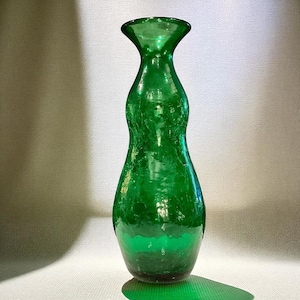Blenko Hand Blown Crackle Glass Vase