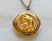 Winnie the Pooh Locket, Locket Necklace, Vintage Pooh, Gift for Her