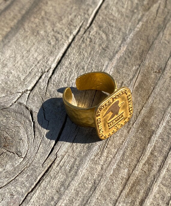 US Mail Ring Adjustable Ring Repurposed Jewelry Post Office Etsy