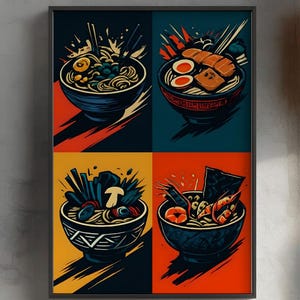 Japanese Ramen Poster Print - Japanese Art Poster, Japan Food Poster, Japanese Food, Ramen Lover, Noodle Illustration, Japanese Art Print