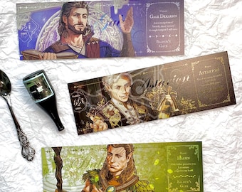 Astarion/Gale/Halsin -  Ticket Prints Set/Holographic Embossed Ticket - Baldur's Gate 3, BG3