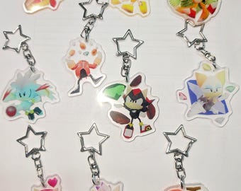 Low Poly Sonic the Hedgehog Keychains: Sonic, Shadow, Tails, Amy, Rouge, Silver, Blaze, Cream, Knuckles, Eggman decorative keychains Fan Art