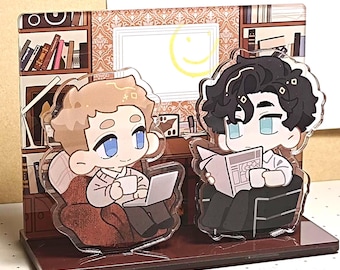 Sherlock & John Acrylic Standee: Double Character Desk Display, Cute Desk Decor, Sherlock BBC, Sherlock Holmes, John Watson.