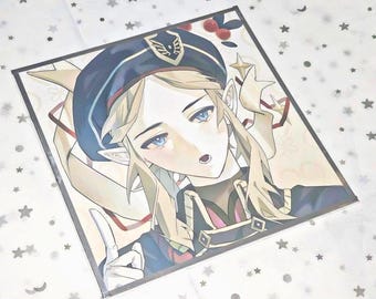 Link Shikishi: Zelda Breath of the Wild Link Art Print, Royal Guard Link Chibi Illustration, Anime Postcard Mini Print