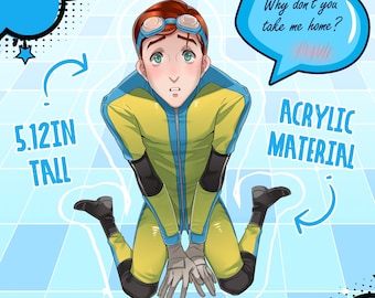 Dispatch Game Z-Team Water boy Handmade 5.12 inches Acrylic Standee  - AdHoc Studio Superhero Fan Gift!