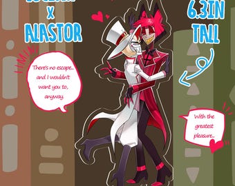 Hazbin Hotel Alastor Lucifer Acrylic Bookend standee 6.3in Valentine's Day Gift BL RadioApple Lucilastor