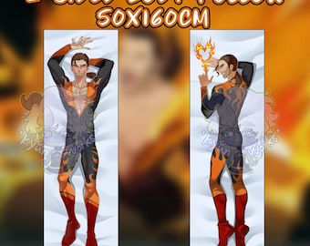 Dispatch Game Flambae Body Pillow Case | Fan-Made | Perfect Valentine’s Gift for Superhero Fans