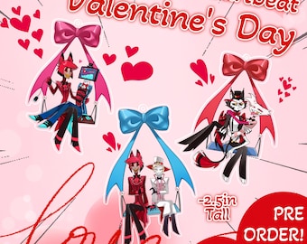 Hazbin Hotel Alastor Vox Husk Angel Acrylic keychain 2.5in Alavox HuskerDust Valentine's Day Gift BL