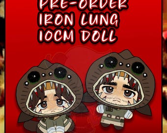 Pre-order Iron Lung The Convict 10cm Plush Doll & Cat Plush Doll, Fish Head Mask Handmade Gift for Fans Collectors