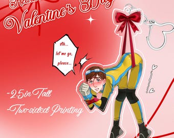 Dispatch Game Z-Team Water Boy Handmade Acrylic keychain 2.5in Valentine's Day Gift BL Superhero Fan Gift