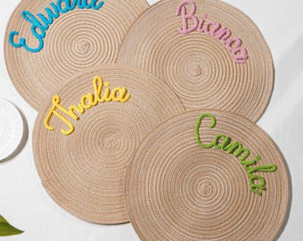 Personalized Placemat For Table,Custom Round Placemats With Name, Table Placemats Set,Washable Placemats, Housewarming Gift,Kitchen Decor