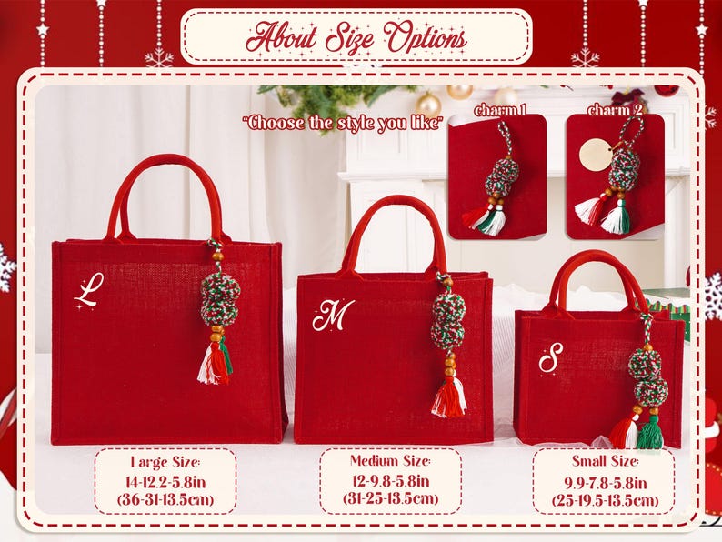 Personalized Christmas Gift Bag, Holiday Gift Bags with Name, Christmas Burlap Bag,Christmas Party Bag, Holiday Gift Bag, Christmas Gifts image 8