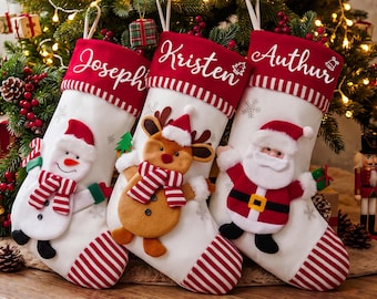 Personalized Family Christmas Stockings, Custom Christmas Stockings with name, Holiday Decor Gift, Christmas Stockings, Christmas Decor