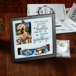 Memorial Pet Collar Sign, Dog Memorial Wood Frame With Collar Holder, Dog Memorial Gifts, Pet Loss Gift, Pet Sympathy Gift, Pets Photo Print