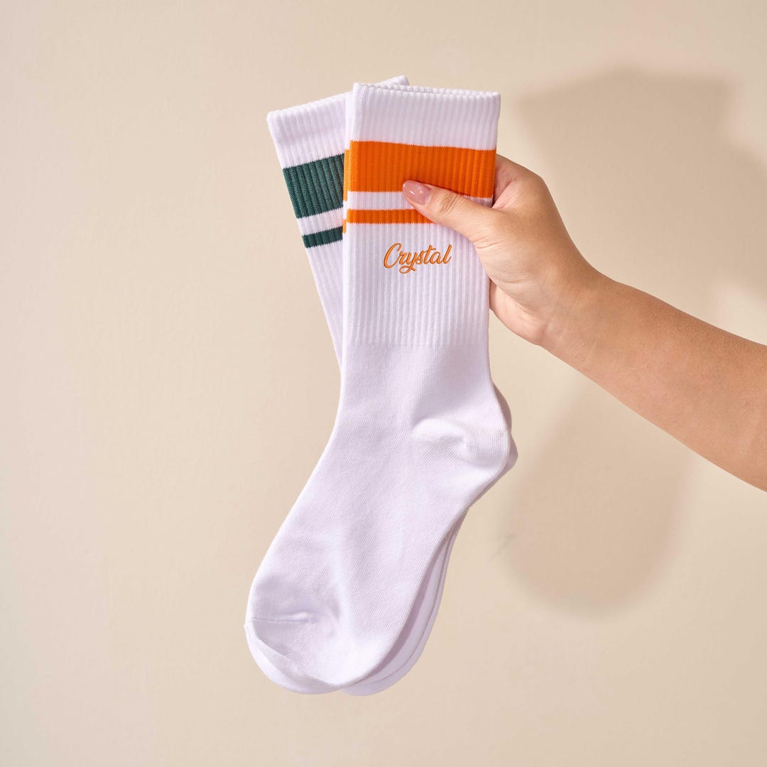 Custom Embroidered Socks, Custom Text Logo Socks, Personalized ...