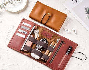 Personalized Leather Organizer Mothers Day Gifts, Cable Organizer Unique Gifts for Mom Grandma Her Women, Gift for Wife, Mom Birthday Gift