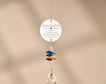 Personalized "Rainbow Memories" Suncatcher, Custom Memorial Gift with Name, Find Solace in Sunlight & Rainbows, Memorial Gift, Sympathy Gift