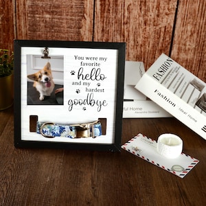 Memorial Pet Collar Sign, Dog Memorial Wood Frame With Collar Holder, Dog Memorial Gifts,Pet Loss Gifts,Pet Sympathy Gift,Pet Loss Gift