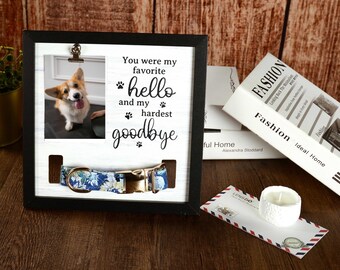 Cartello commemorativo per collare per animali domestici, cornice commemorativa in legno per cani con portacollare, regali commemorativi per cani, regali per la perdita di un animale domestico, regalo di condoglianze per animali domestici, regalo per la perdita di un animale domestico